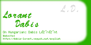 lorant dabis business card